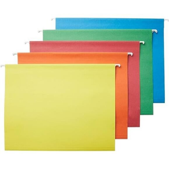 Basics Hanging Organizer File Folder Letter Size Assorted Colors (Pack of 25) - Picture 7 of 7